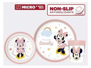 SADA PLASTOVÉHO NÁDOBÍ Minnie Mouse S KELÍMKEM protiskluzové