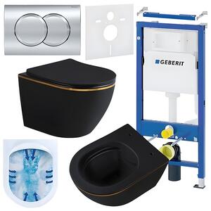 BPS-koupelny Podomítkový modul Geberit DuoFix s WC mísou MU-MTB-GL-RIM-03 + ovládací tlačítko Delta 01 chrom