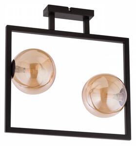 Stropní moderní osvětlení COSMIC, 2xG9, 12W, černé, jantarové sklo