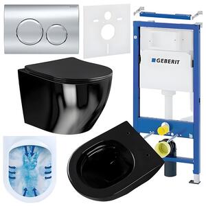 BPS-koupelny Podomítkový modul Geberit DuoFix s WC mísou MU-BL-RIM-03 + ovládací tlačítko Delta 20 chrom