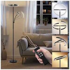Tectake Stojací lampa Auralis LED 20W, čtecí světlo, stmívatelná - černá