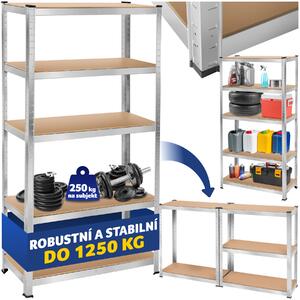 Tectake Regál - 180 x 90 x 40 cm, 1250 kg