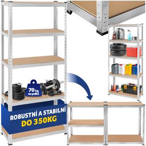 Tectake Regál - 180 x 75 x 30 cm, 350 kg