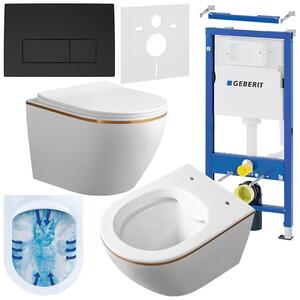 BPS-koupelny Podomítkový modul Geberit DuoFix s WC mísou MU-WH-GL-RIM-03 + ovládací tlačítko Delta 50 černá mat