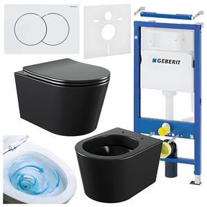 BPS-koupelny Podomítkový modul Geberit DuoFix s WC mísou EL-MTB-03 + ovládací tlačítko Delta 01 bílá