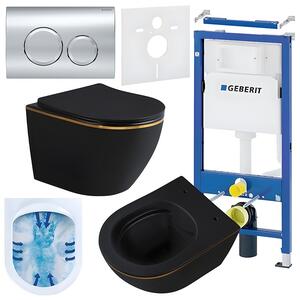 BPS-koupelny Podomítkový modul Geberit DuoFix s WC mísou MU-MTB-GL-RIM-03 + ovládací tlačítko Delta 20 chrom