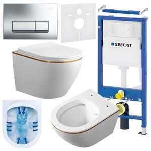 BPS-koupelny Podomítkový modul Geberit DuoFix s WC mísou MU-WH-GL-RIM-03 + ovládací tlačítko Delta 50 chrom