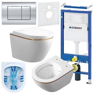 BPS-koupelny Podomítkový modul Geberit DuoFix s WC mísou MU-WH-GL-RIM-02 + ovládací tlačítko Delta 30 chrom