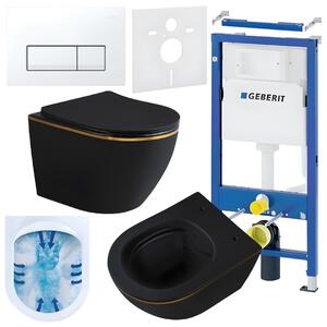 BPS-koupelny Podomítkový modul Geberit DuoFix s WC mísou MU-MTB-GL-RIM-03 + ovládací tlačítko Delta 50 bílá
