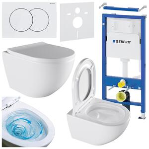 BPS-koupelny Podomítkový modul Geberit DuoFix s WC mísou NO-WH-02 + ovládací tlačítko Delta 01 bílá