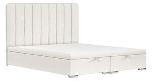 Maison de Rêve Světle béžová čalouněná dvoulůžková postel SWANKY 160 x 200 cm s úložným prostorem
