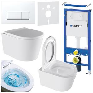 BPS-koupelny Podomítkový modul Geberit DuoFix s WC mísou EL-WH-02 + ovládací tlačítko Delta 50 bílá