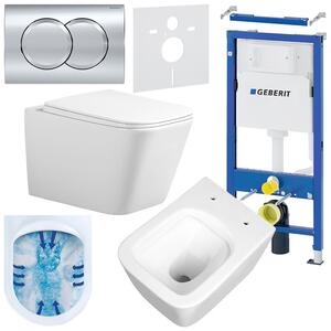 BPS-koupelny Podomítkový modul Geberit DuoFix s WC mísou RN-WH-RIM-03 + ovládací tlačítko Delta 01 chrom