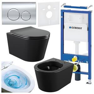 BPS-koupelny Podomítkový modul Geberit DuoFix s WC mísou EL-MTB-03 + ovládací tlačítko Delta 20 chrom