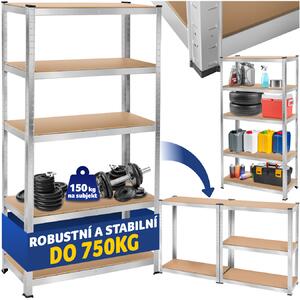 Tectake Regál - 180 x 90 x 40 cm, 750 kg
