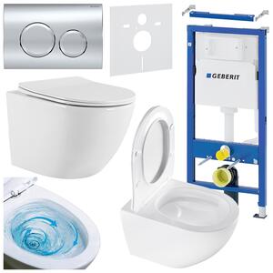 BPS-koupelny Podomítkový modul Geberit DuoFix s WC mísou NO-WH-03 + ovládací tlačítko Delta 20 chrom
