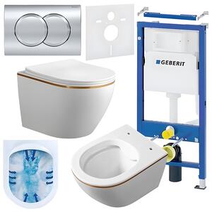 BPS-koupelny Podomítkový modul Geberit DuoFix s WC mísou MU-WH-GL-RIM-03 + ovládací tlačítko Delta 01 chrom