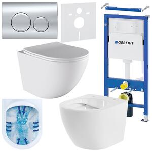 BPS-koupelny Podomítkový modul Geberit DuoFix s WC mísou PO-WH-03 + ovládací tlačítko Delta 20 chrom