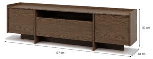 Televizní stolek KEMI 197x57 cm dub