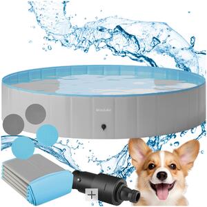 Tectake Skládací bazén pro psy Nele, s přípojkou na hadici - 160 cm