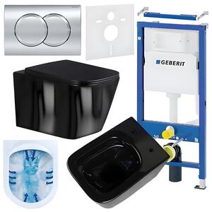 BPS-koupelny Podomítkový modul Geberit DuoFix s WC mísou RN-BL-RIM-03 + ovládací tlačítko Delta 01 chrom