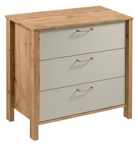 Komoda MENTA 90x81x47 cm dub wotan/šedá