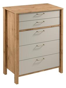 Komoda MENTA 90x108x47 cm dub wotan/šedá