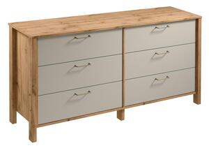 Komoda MENTA 170x81x47 cm dub wotan/šedá