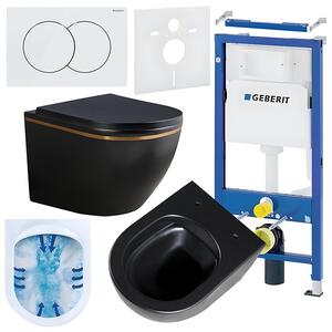 BPS-koupelny Podomítkový modul Geberit DuoFix s WC mísou PK-MTB-GL-RIM-02 + ovládací tlačítko Delta 01 bílá