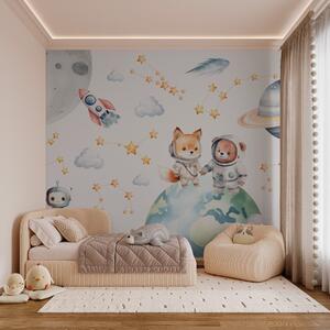 Fototapety Roztomilí zvířecí astronauti ve vesmíru, Fototapety space, w03779 : uwalls.cz