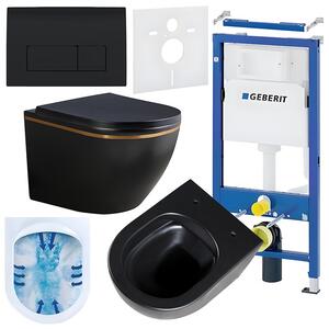 BPS-koupelny Podomítkový modul Geberit DuoFix s WC mísou PK-MTB-GL-RIM-02 + ovládací tlačítko Delta 50 černá lesk