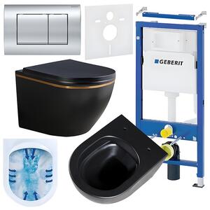 BPS-koupelny Podomítkový modul Geberit DuoFix s WC mísou PK-MTB-GL-RIM-02 + ovládací tlačítko Delta 30 chrom