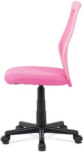 Kancelářská židle, růžová MESH + ekokůže, výšk. nast., kříž plast černý KA-V101 PINK