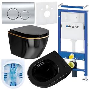 BPS-koupelny Podomítkový modul Geberit DuoFix s WC mísou MU-BL-GL-RIM-02 + ovládací tlačítko Delta 20 chrom
