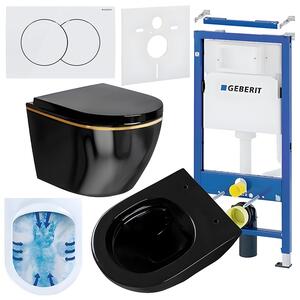 BPS-koupelny Podomítkový modul Geberit DuoFix s WC mísou MU-BL-GL-RIM-02 + ovládací tlačítko Delta 01 bílá
