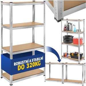Tectake Regál - 160 x 80 x 40 cm, 320 kg