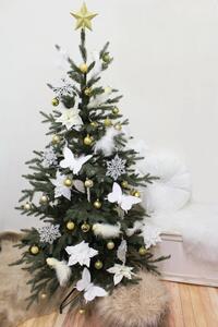 Vánoční hvězda na stromeček s glitry - 2 zlatá sv