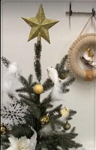 Vánoční hvězda na stromeček s glitry - 2 zlatá sv