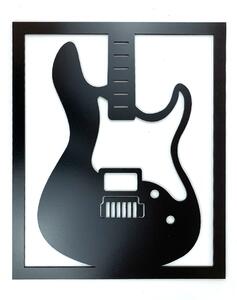 Dřevěná nástěnná dekorace Elektrická kytara černá