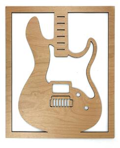 Dřevěná nástěnná dekorace Elektrická kytara