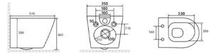 BPS-koupelny Podomítkový modul Geberit DuoFix s WC mísou PK-WH-GL-RIM-02 + ovládací tlačítko Delta 50 chrom