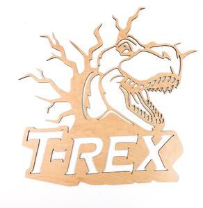 Dřevěná nástěnná dekorace Dinosaurus T-REX