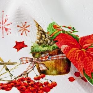 Vánoční ubrus na stůl Merry Christmas Bílá 140x240 cm