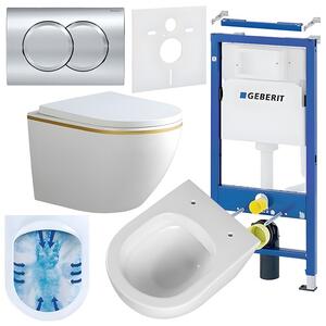 BPS-koupelny Podomítkový modul Geberit DuoFix s WC mísou PK-WH-GL-RIM-02 + ovládací tlačítko Delta 01 chrom