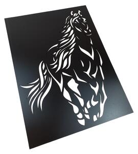 Dřevěná nástěnná dekorace Černý kůň malý