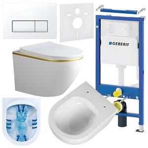 BPS-koupelny Podomítkový modul Geberit DuoFix s WC mísou PK-WH-GL-RIM-03 + ovládací tlačítko Delta 50 bílá