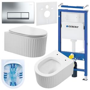 BPS-koupelny Podomítkový modul Geberit DuoFix s WC mísou LA-WH-RIM-03 + ovládací tlačítko Delta 50 chrom