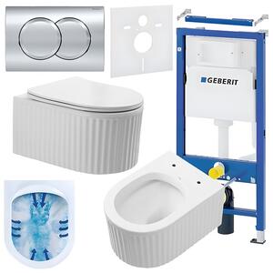 BPS-koupelny Podomítkový modul Geberit DuoFix s WC mísou LA-WH-RIM-03 + ovládací tlačítko Delta 01 chrom