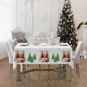 Vánoční ubrus na stůl Skřítci 7 Bílá 110x160 cm