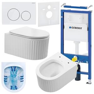 BPS-koupelny Podomítkový modul Geberit DuoFix s WC mísou LA-WH-RIM-03 + ovládací tlačítko Delta 20 bílá